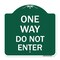 Signmission Designer Series Sign-One Way Do Not Enter, Green & White Aluminum Sign, 18" H, GW-1818-23524 A-DES-GW-1818-23524 - alternate 1